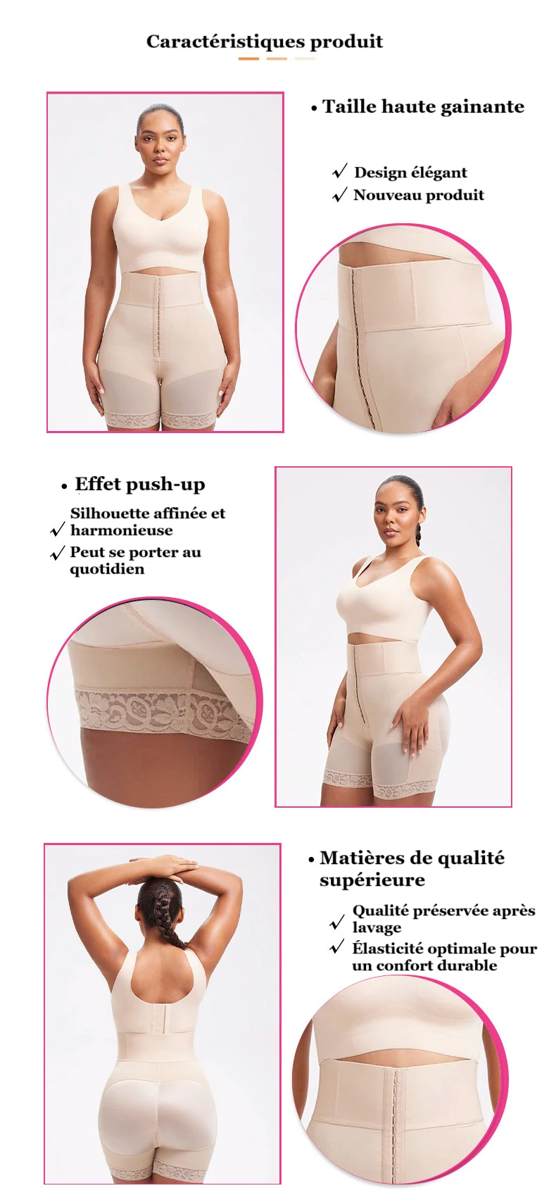 Short sculptant ventre plat et fesses arrondies